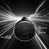 4smarts VoltRoad Ultimate 160W Car Charger with 2 x USB-C 1 x USB-A - Black