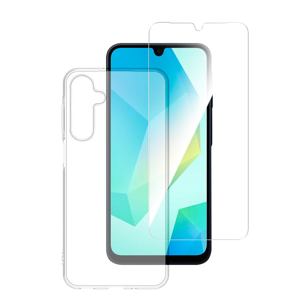 Samsung Galaxy A16 4Smarts 360° Protection Set with Case & Screen Protection Glass - Transparent