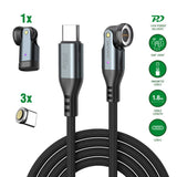 4smarts GravityCord Magnetic Cable with USB-C - 240W - 1.8m - Black