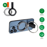 4smarts Magnetic Finger Ring - MagSafe Compatible - 2 pcs - Black / Orange
