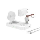 4smarts 3-in-1 Qi2 Wireless Charging Station - MagSafe Compatible - White