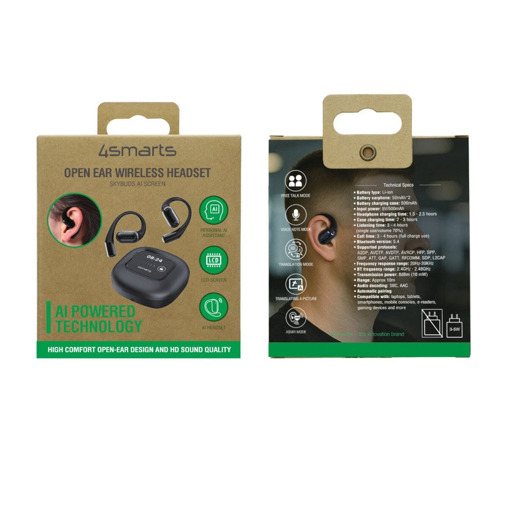 4Smarts Open-Ear True Wireless SkyBuds Headset - Black