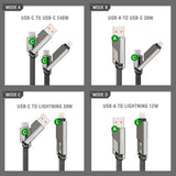 4smarts ComboCord 3-in-1 Multi Cable 240W - 1.5m - Grey