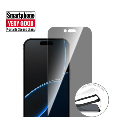 iPhone Air 4Smarts Second Glass Screen Protector with Mounting Frame - Privacy Function - Transparent