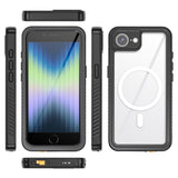 iPhone 17e / 16e 4Smarts Waterproof 360 Case - MagSafe Compatible - Transparent / Black
