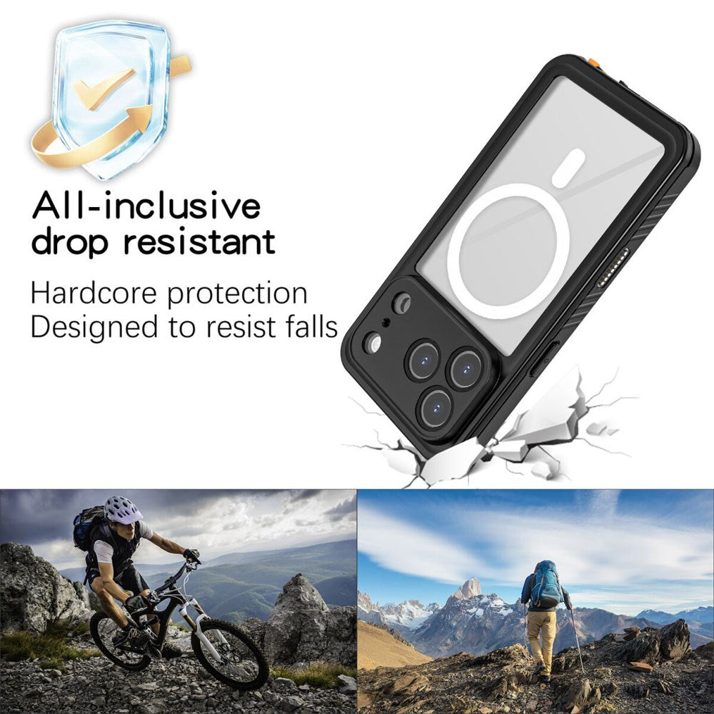 iPhone 17 Pro 4Smarts Waterproof 360 Case - MagSafe Compatible - Transparent / Black