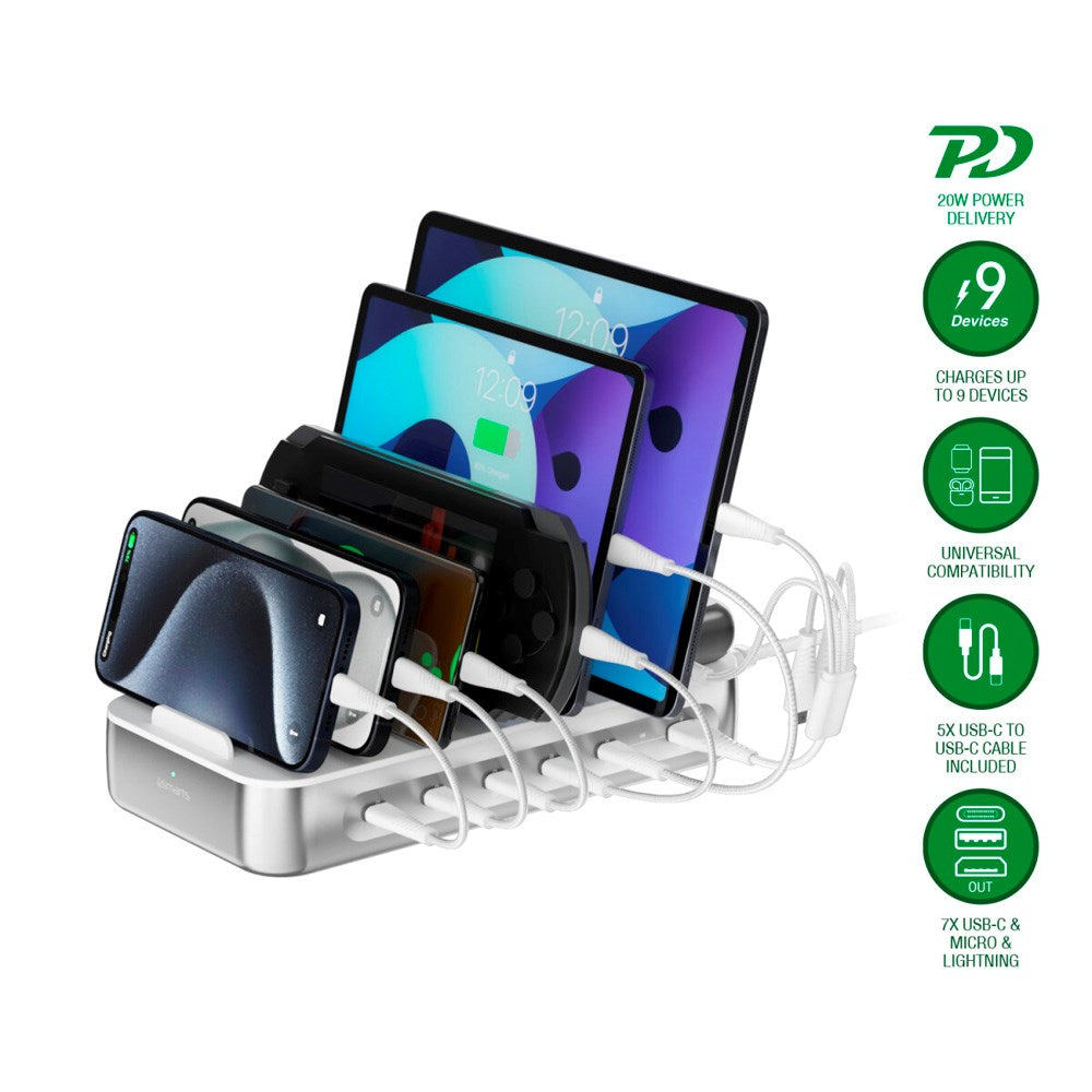 4smarts 9-in-1 Charging Dock 100W - Silver
