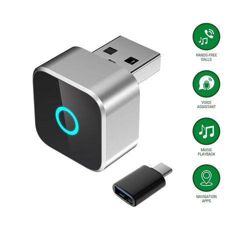 4smarts 2-in-1 Wireless Adapter for Apple CarPlay & Android Auto – Silver