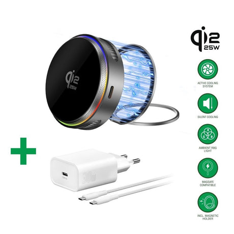 4smarts Charging Set - MagSafe Charger / Wall Charger / Cable - White