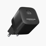 VONMÄHLEN Allroundo GaN 30W Wall Charger with 6-in-1 Cable 120cm USB-C / Lightning / Micro USB / USB-A - Black