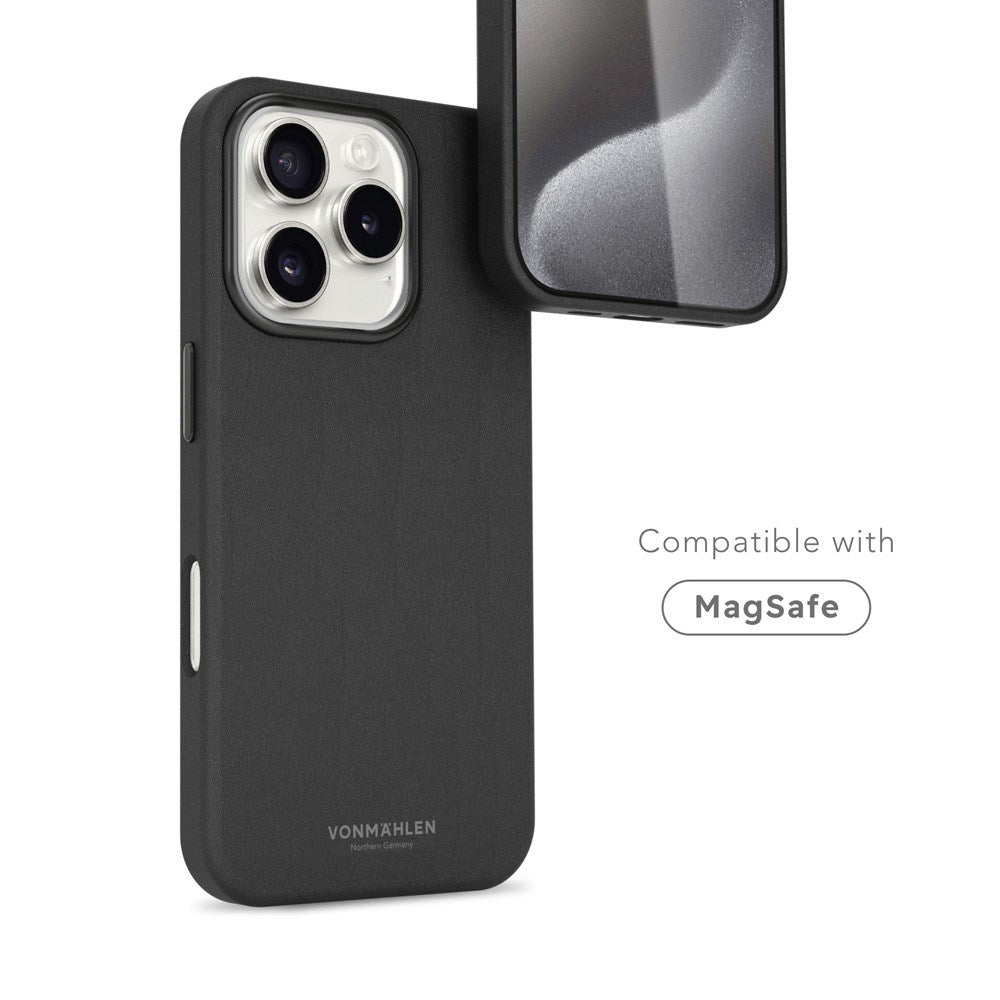 Vonmählen iPhone 16 Pro Max Like Leather Case - MagSafe Compatible - Black