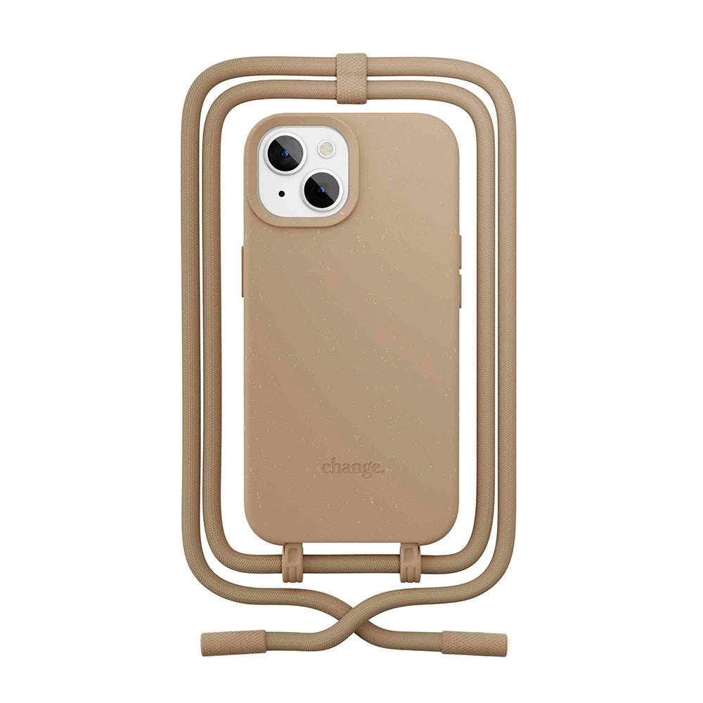 iPhone 15 Woodcessories Change Case w. Strap - 100% Plant-based - Taupe