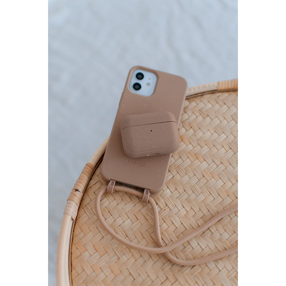 iPhone 15 Pro Woodcessories Change Case w. Strap - 100% Plant-based - Taupe