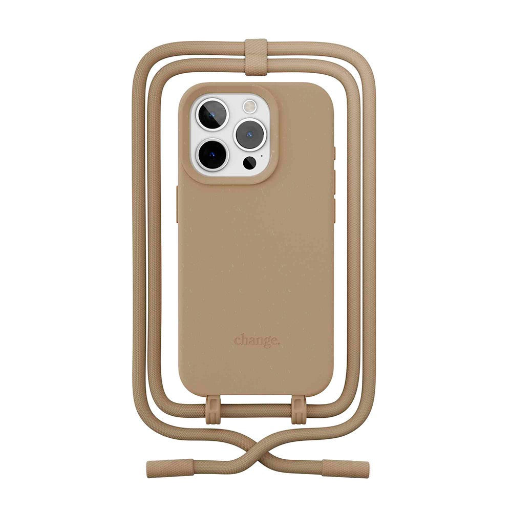 iPhone 15 Pro Max Woodcessories Change Case w. Strap - 100% Plant-based - Taupe