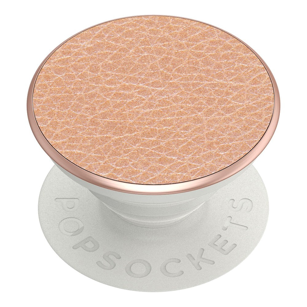 POPSOCKETS Pebbled Vegan Leather Rose Gold Premium Holder and Stand