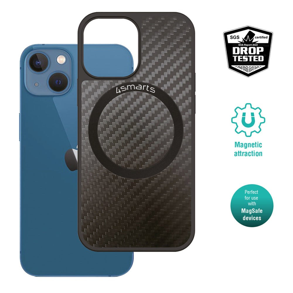 iPhone 14 4Smarts Carbon Case with UltiMag - MagSafe Compatible - Black