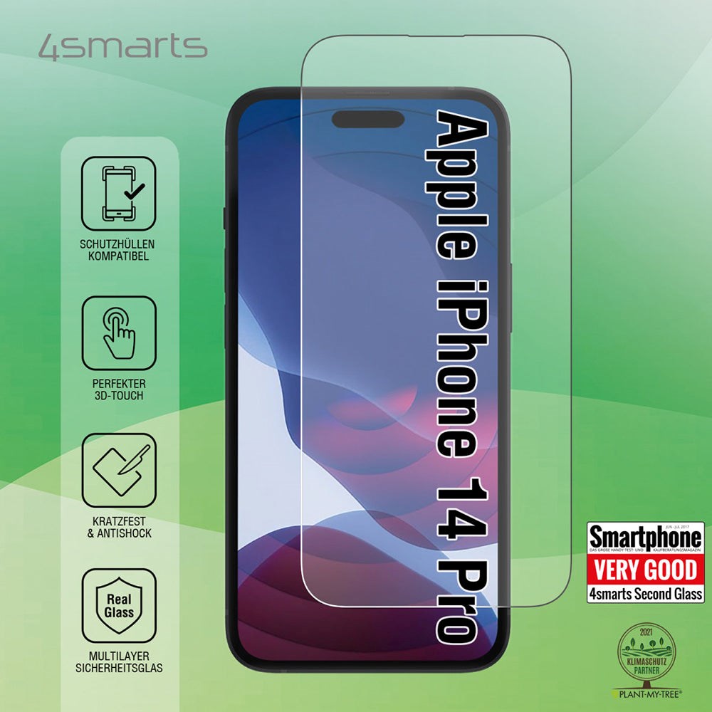 iPhone 14 Pro 4smarts Second Glass Screen Protector - Transparent