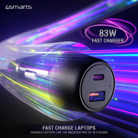 4smarts VoltRoad Ultimate 83W PD Car Charger - USB-C & USB-A - Black