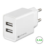 4smarts VoltPlug Dual 24W Wall Charger w. 2 x USB-A - White