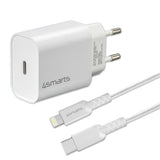 4smarts VoltPlug PD 20W USB-C Wall Charger w. Lightning Cable - White