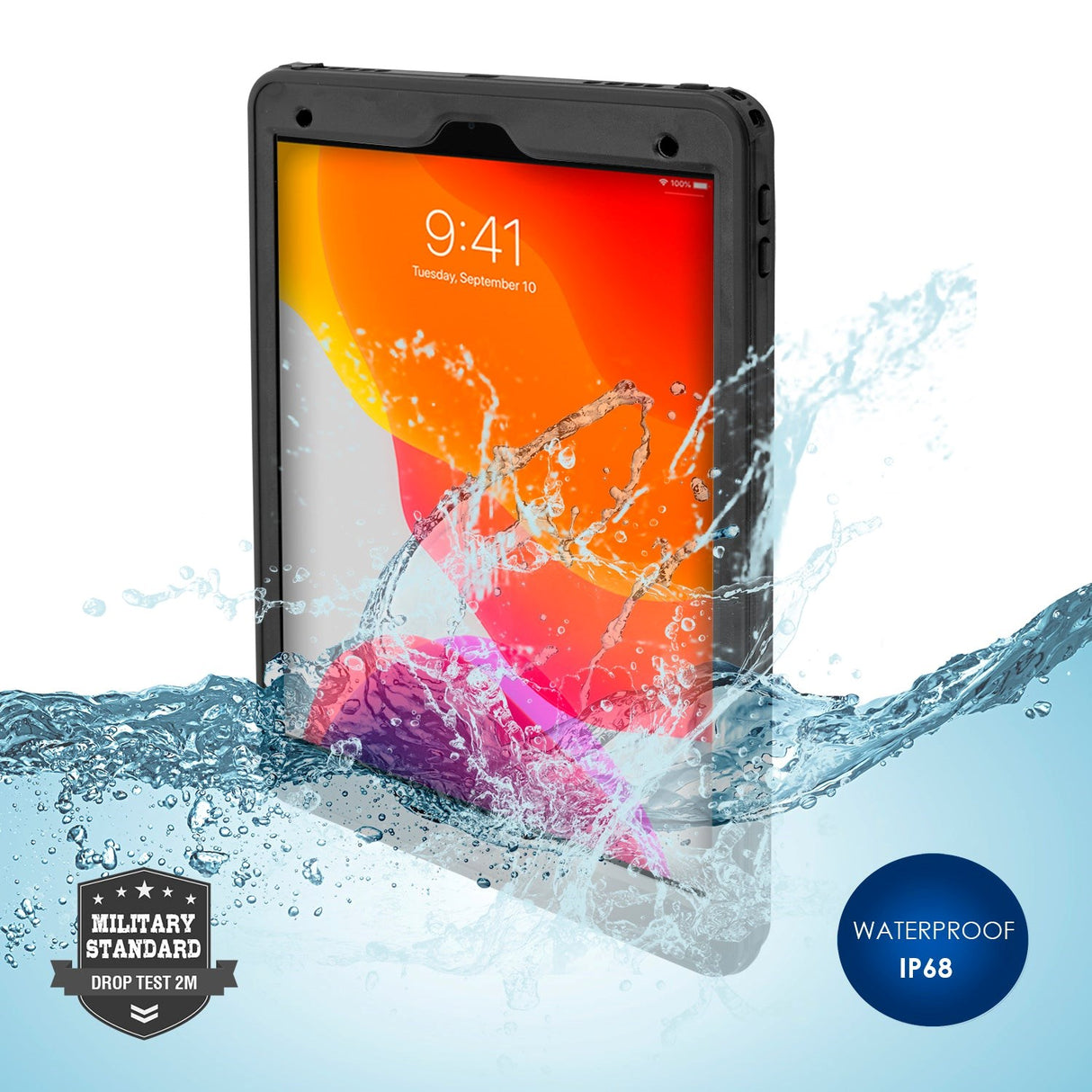 iPad 10.2" (2021 / 2020 / 2019) 4smarts Rugged Waterproof Case Stark (Waterproof Case) - Black