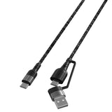 4smarts ComboCord USB-C or USB-A to USB-C Cable PD 60W - 1.5w. - Black