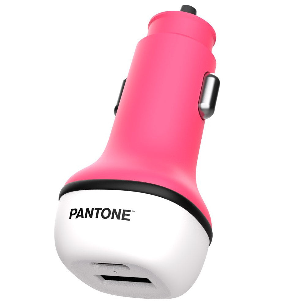 Pantone Car charger PD 20W with USB-C & USB-A - Pink