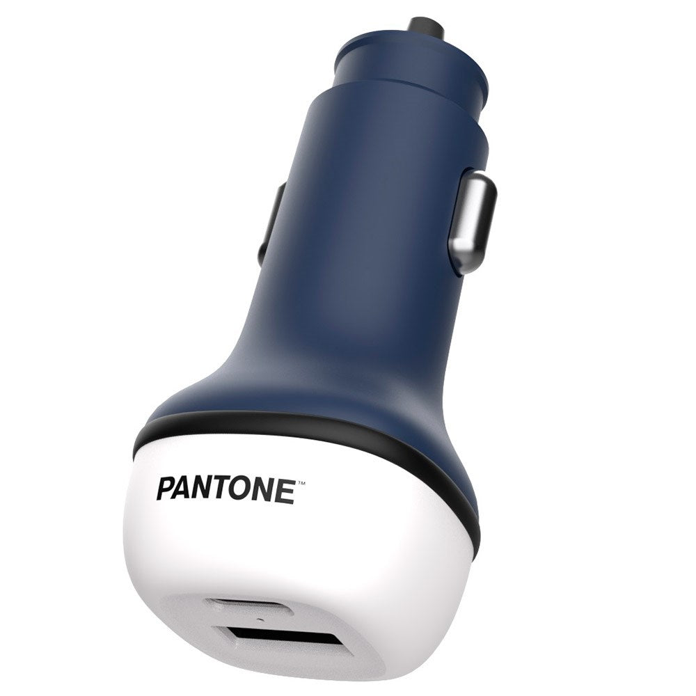 Pantone Car charger PD 20W with USB-C & USB-A - Navy