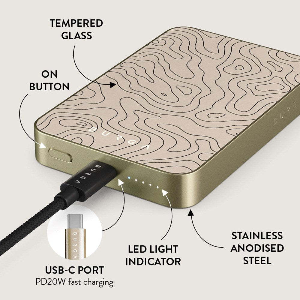 Burga 20W MagSafe Power Bank with Wireless Charging & USB-C Port - Wild Terrain