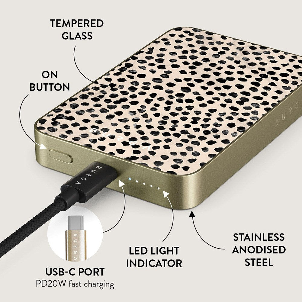 Burga 20W MagSafe Power Bank with Wireless Charging & USB-C Port - Almond Latte