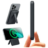 ESR Qi2 MagSlim PowerBank with Kickstand - 15W / 5000 mAh - MagSafe Compatible - Black