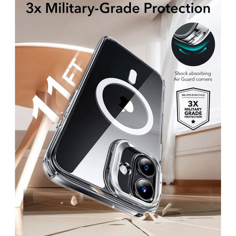ESR iPhone 16 Classic Hybrid Case with Kickstand - MagSafe Compatible - Transparent