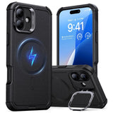 ESR iPhone 16 Cyber Armor Case with Kickstand - MagSafe Compatible - Black