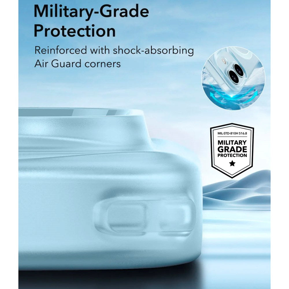 ESR iPhone 16 Zero Clear Flexible Plastic Case - MagSafe Compatible - Matte Blue