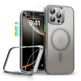 iPhone 16 Pro Max ESR Classic Pro Set HaloLock with Back Case & Screen Protector Glass – MagSafe Compatible – Matte Grey