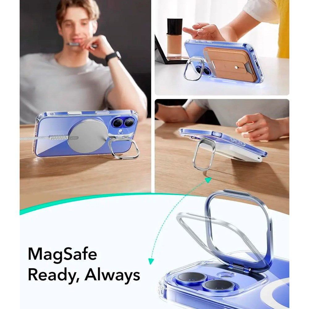 ESR iPhone 16 Classic Hybrid Case with Kickstand - MagSafe Compatible - Transparent