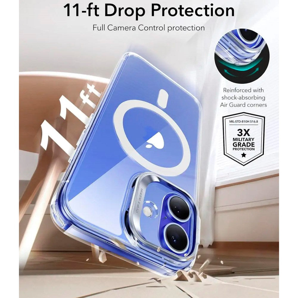 ESR iPhone 16 Plus Classic Hybrid Case with Kickstand - MagSafe Compatible - Transparent
