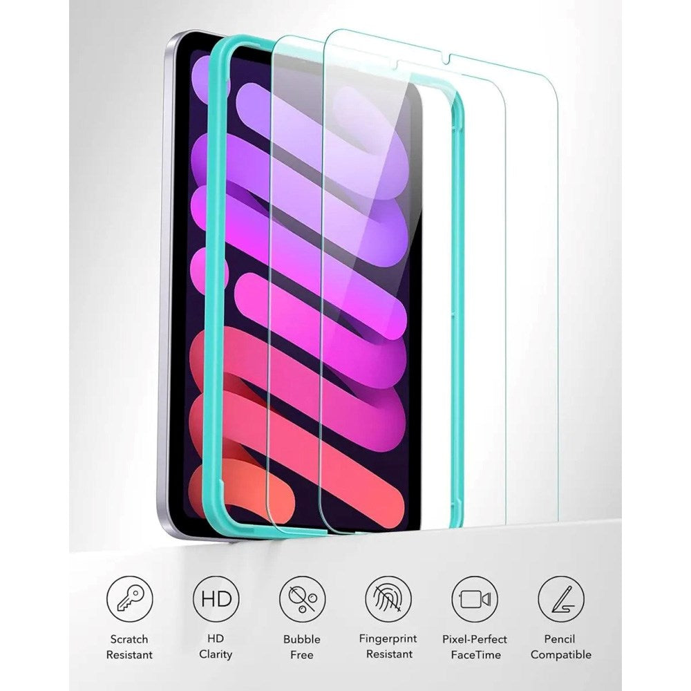 iPad Mini (2024/2021) ESR Tempered Screen Protector with Installation Frame - 2 pcs. - Transparent