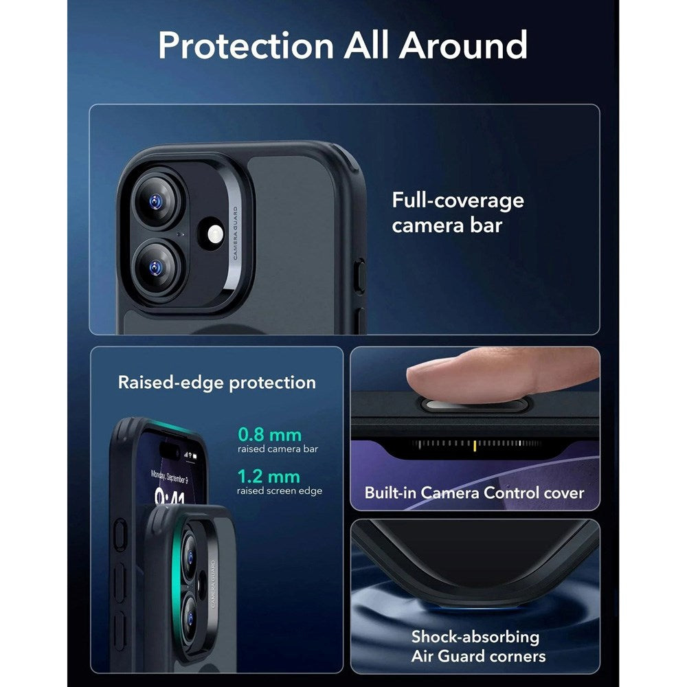 ESR iPhone 17 Classic Hybrid Case with Camera Control Button - MagSafe Compatible - Matte Black