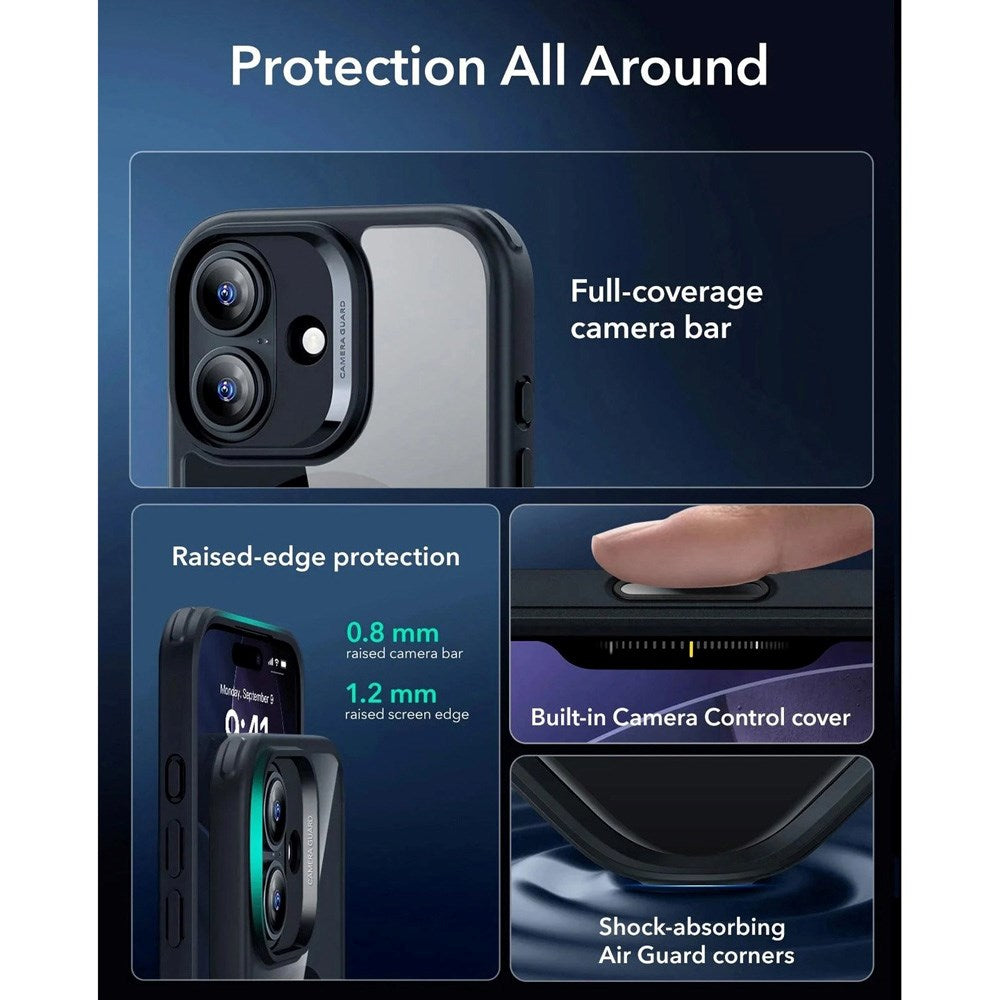 ESR iPhone 17 Classic Hybrid Case with Camera Control Button - MagSafe Compatible - Transparent / Black