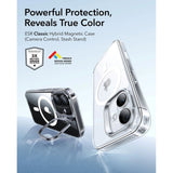 ESR iPhone 17 Classic Hybrid Stash Case with Kickstand - MagSafe Compatible - Transparent