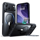 ESR iPhone 17 Pro Max Classic Hybrid Stash Case with Kickstand - MagSafe Compatible - Transparent / Black