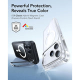 ESR iPhone 17 Pro Classic Hybrid Stash Case with Kickstand - MagSafe Compatible - Transparent / Black