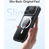 ESR iPhone 17 Pro Classic Hybrid Stash Case with Kickstand - MagSafe Compatible - Transparent / Black