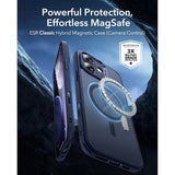 ESR iPhone 17 Classic Hybrid Case with Camera Control Button - MagSafe Compatible - Matte Blue