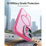 ESR iPhone 17 Classic Hybrid Stash Case with Kickstand - MagSafe Compatible - Mat Pink