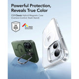 ESR iPhone 17 Classic Hybrid Stash Case with Kickstand - MagSafe Compatible - Mat Green