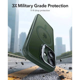 ESR iPhone 17 Classic Hybrid Stash Case with Kickstand - MagSafe Compatible - Mat Green