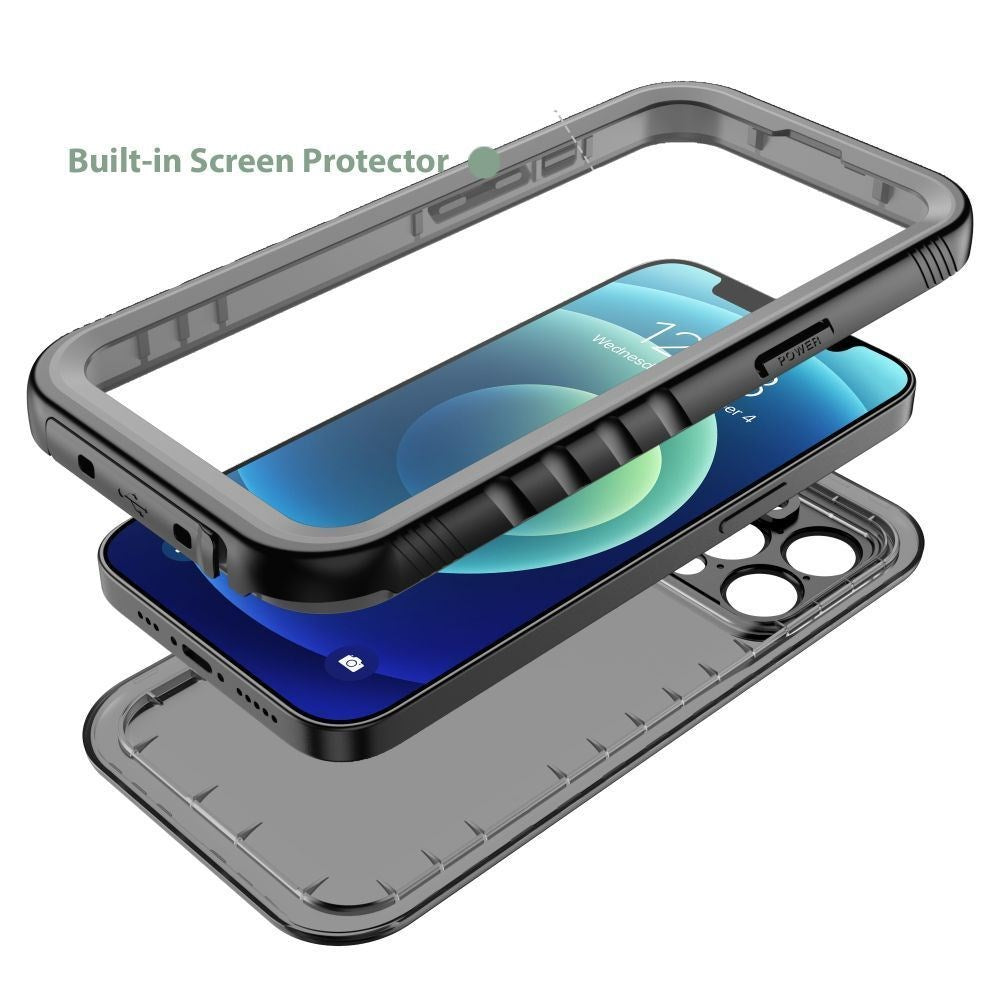 Tech-Protect Samsung Galaxy S23 Ultra Waterproof Case - Transparent / Black