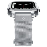 Apple Watch (44/45) Spigen Metal Fit Pro - Aluminum Case and Stainless Steel Watch Band - Silver